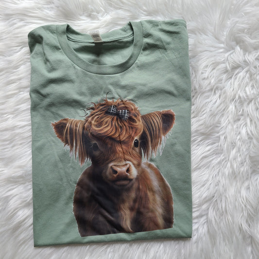 Plaid Bow Highland Cow