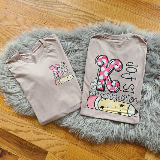 Front and back personalized teacher tee