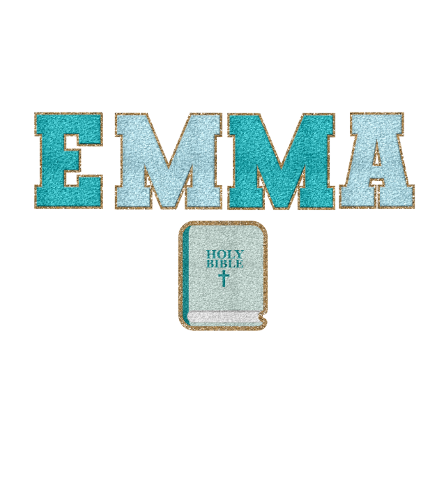 Kids Aqua&Teal Name W/Bible