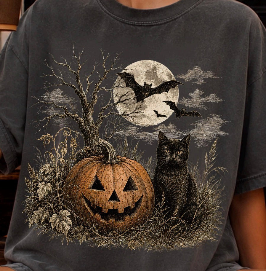 Fall Pumpkin Patch Black Cat