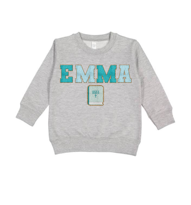 Kids Aqua&Teal Name W/Bible