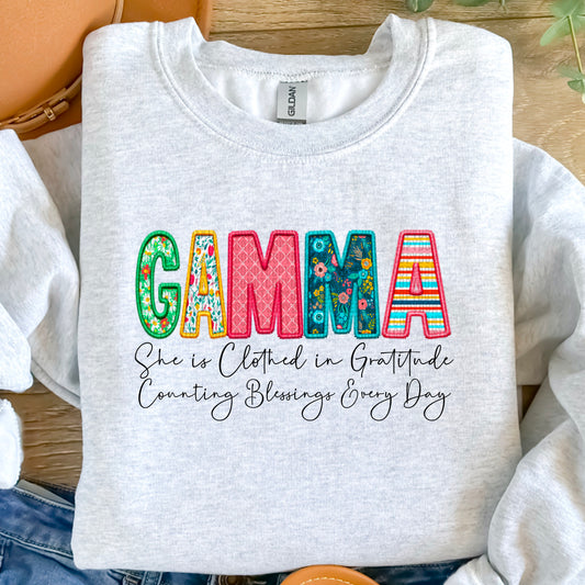 Gamma Clothed in Gratitude