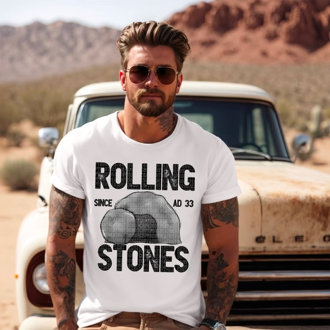 Rolling stones (please specify white or black font)