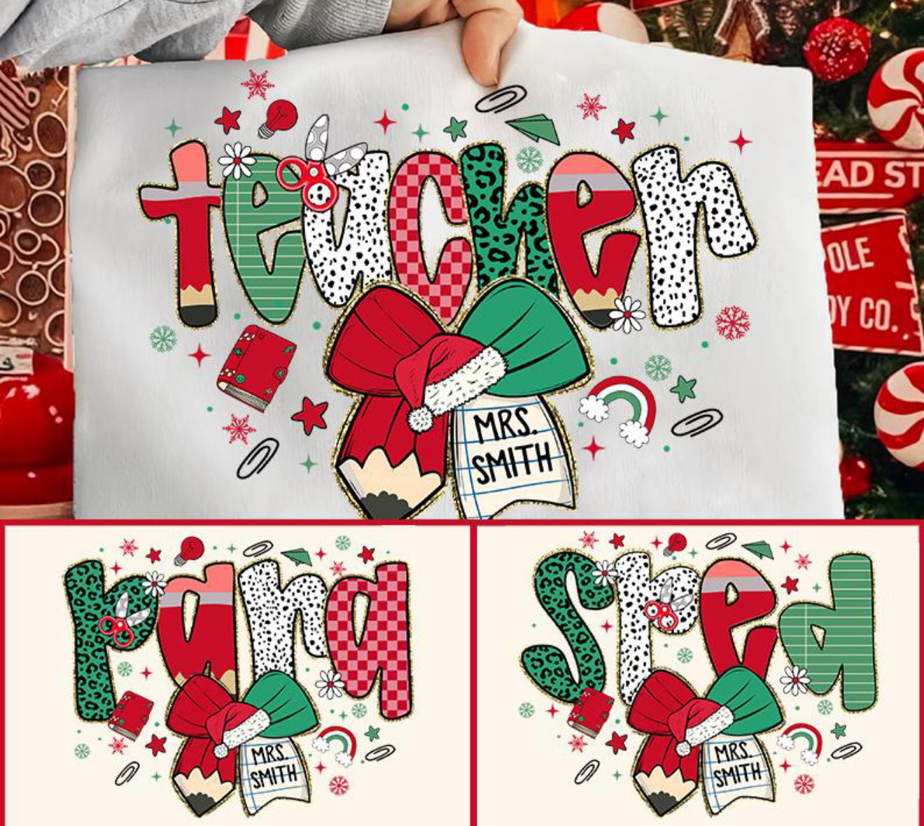 Preppy Christmas Teacher