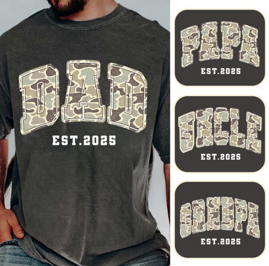 Vintage Camo Est Dad