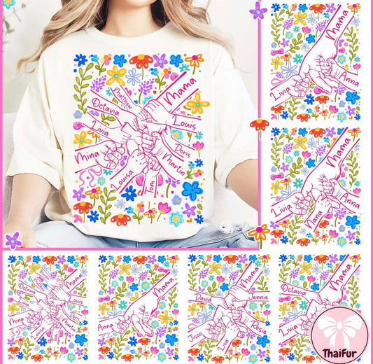 Custom Hands Boho Floral Mama