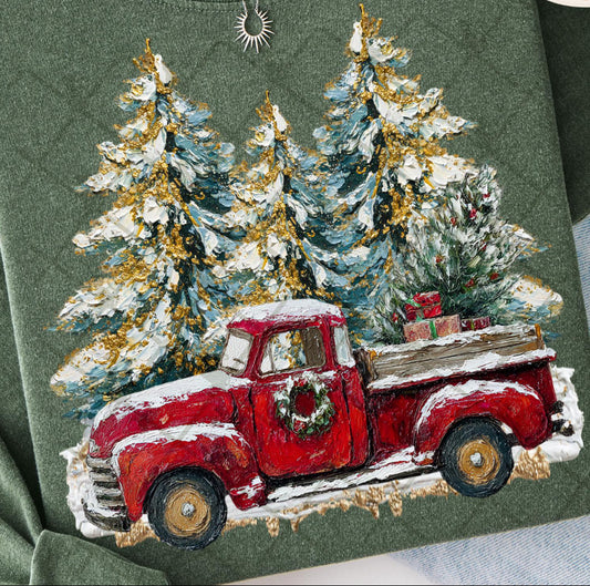 Hand Painted Christmas Truck