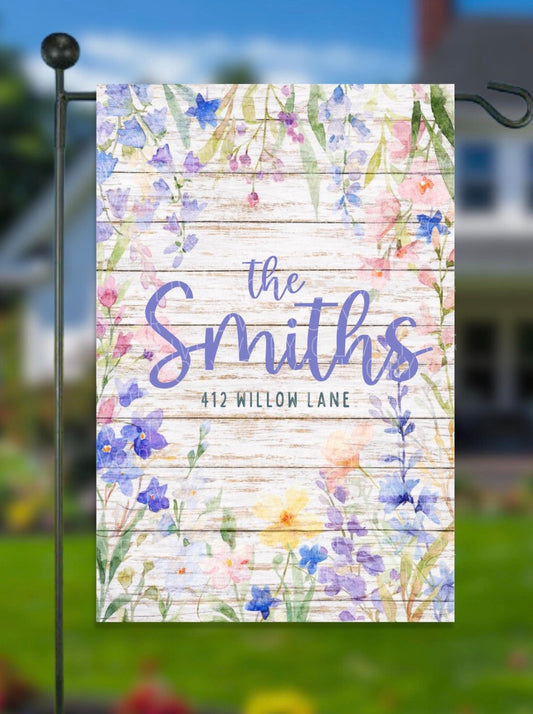 Personalized Soft Floral Flag