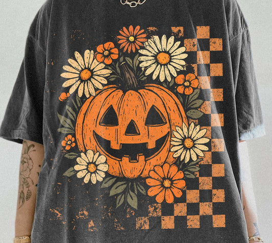 Retro Floral Pumpkin