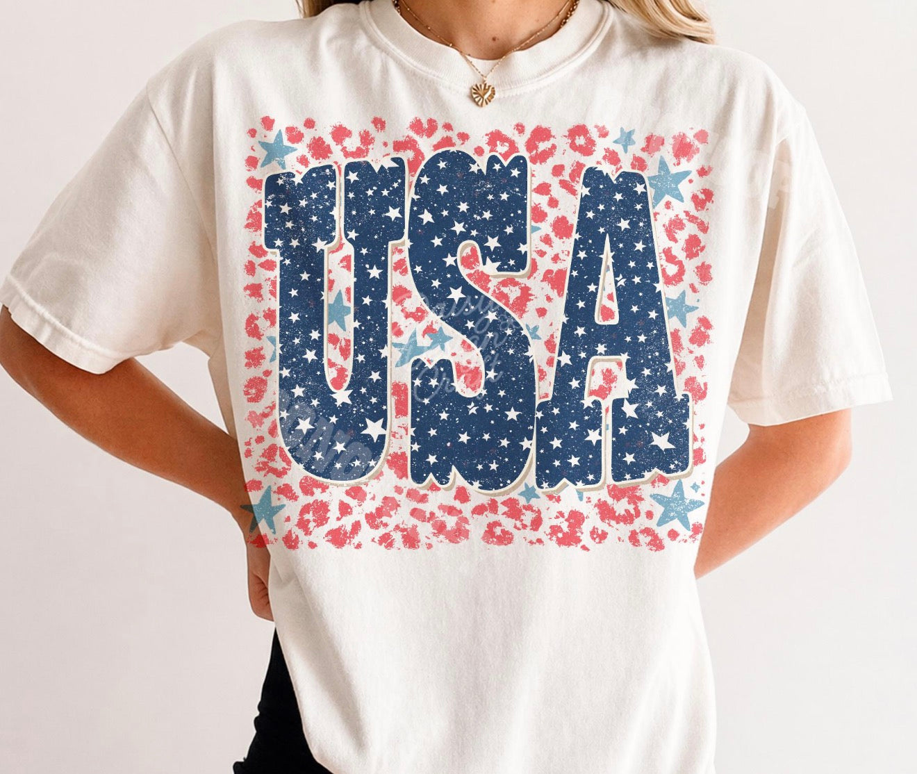 Retro USA Distressed Leopard