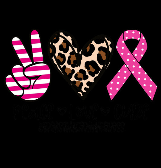Breast Cancer Awareness Peace Love Cure