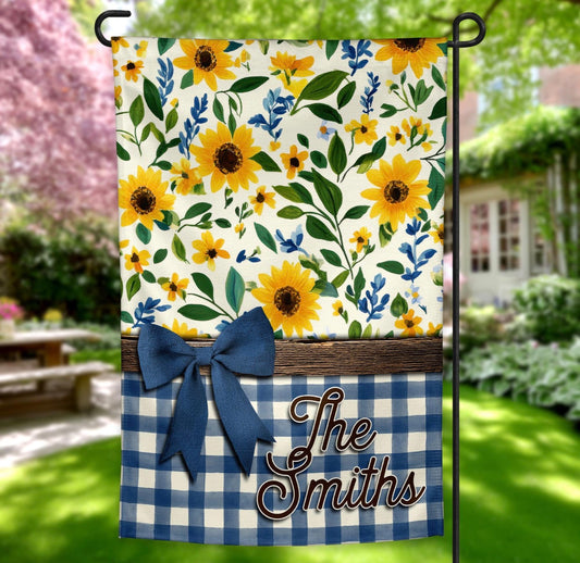 Personalized Farmhouse Sunflower Flag