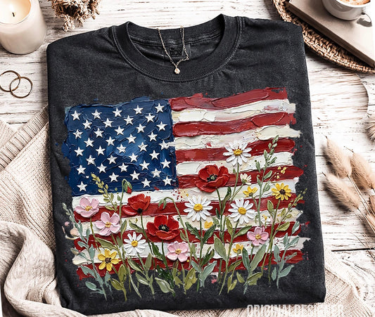 American Flag Floral Patriotic Wildflower