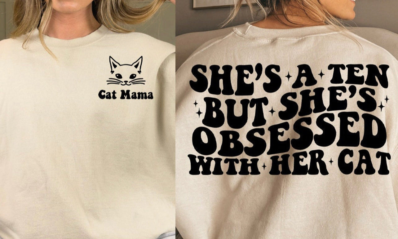 Front back Cat obsessed