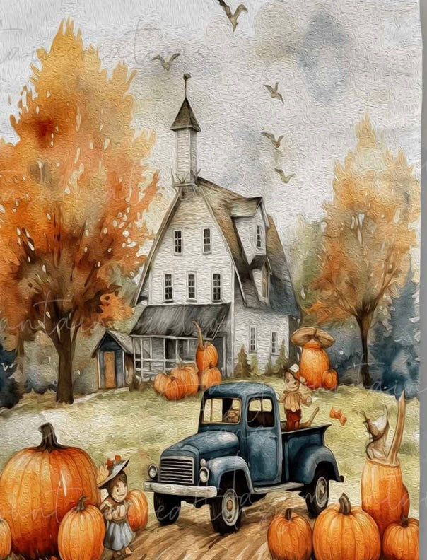 Fall Pumpkin Patch Barn Flag