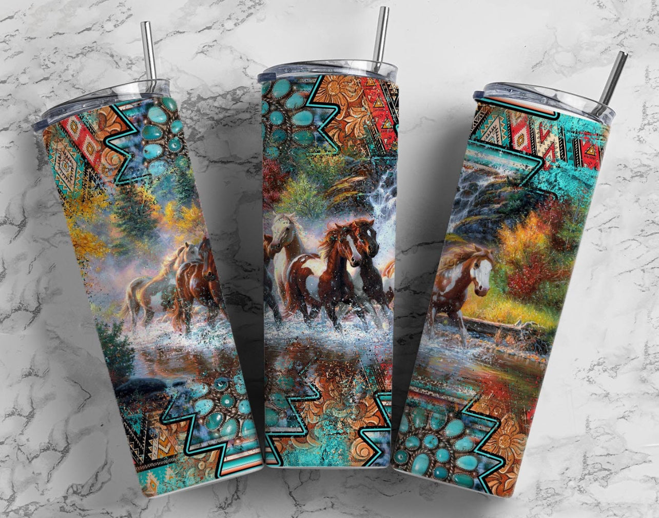 Turquoise Horse Tumbler