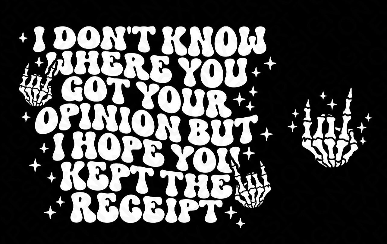 Your opinion front and back