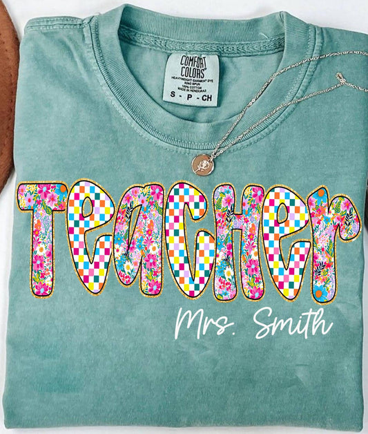 Preppy Floral Custom Teacher