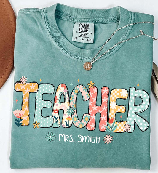 Preppy Boho Floral Custom Teacher