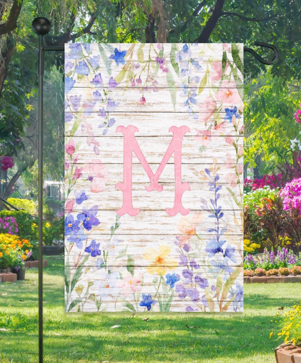 Personalized Soft Floral Flag