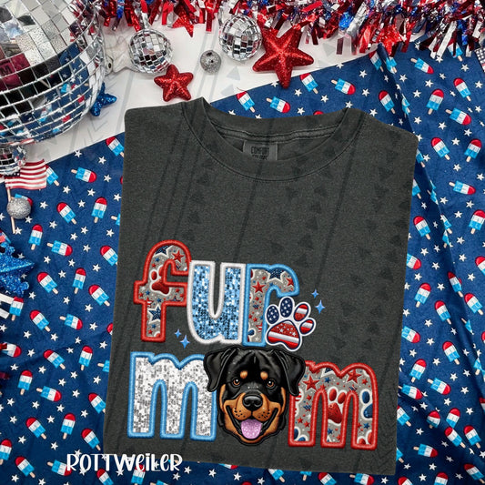 Rotweiler Fur Mom Red White Blue