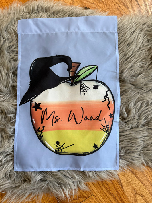 Halloween Apple Teacher Flag