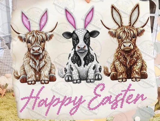 Happy Easter Cow Trio