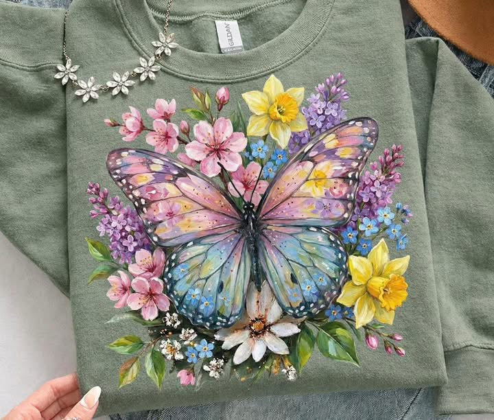 Spring Floral Butterfly