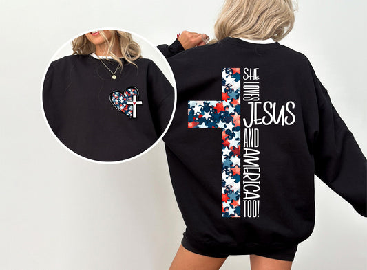 She loves Jesus and America too- Front & Back