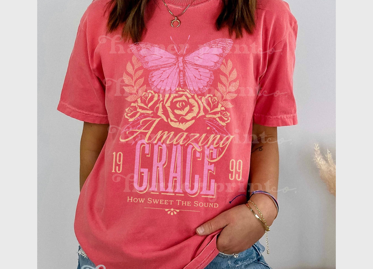 Amazing Grace Pink/Orange Distressed