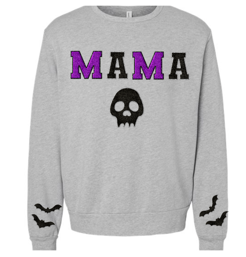 Mama Black/Purple with skull and bat sleeve