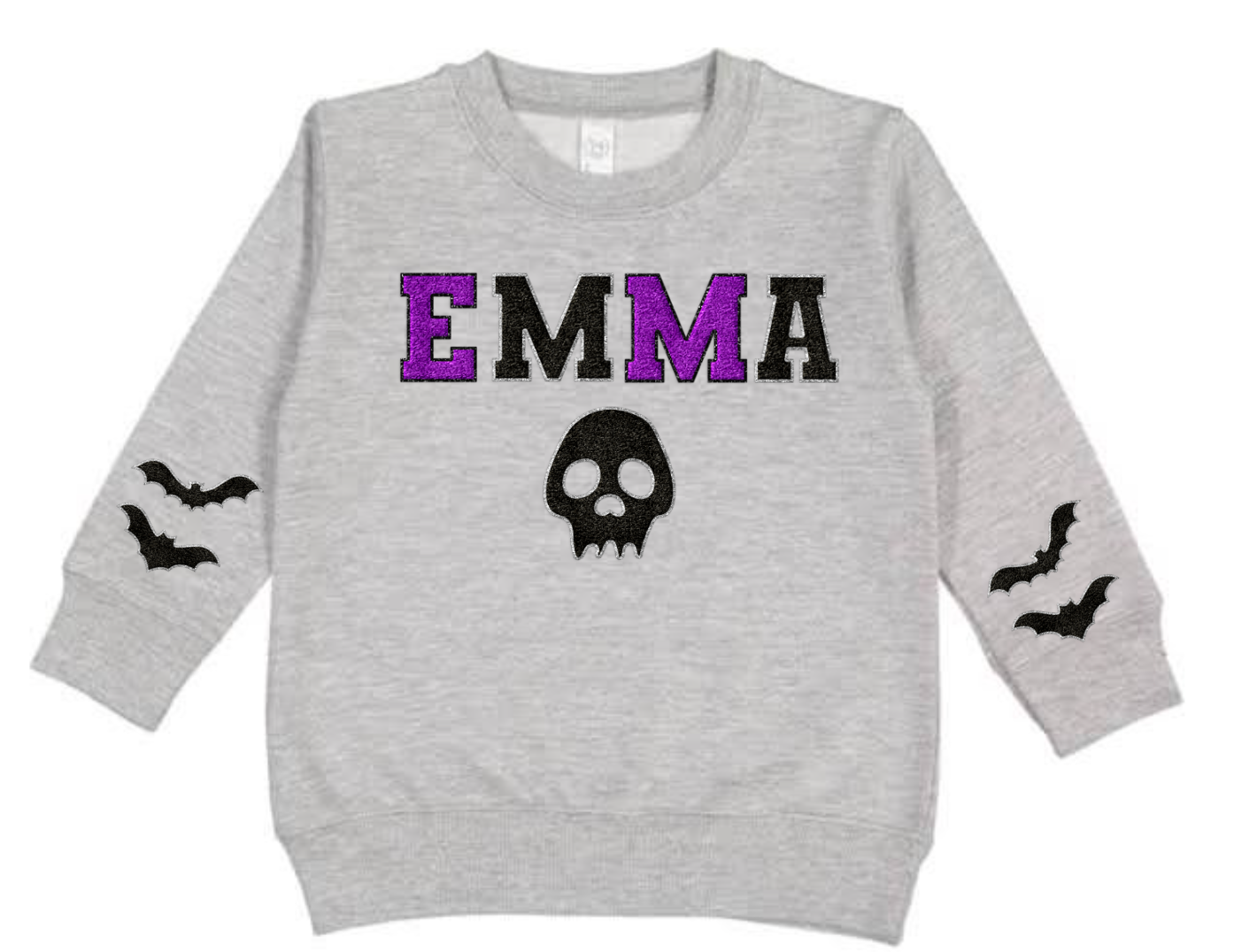 Kids Black/Purple with skull and bat sleeve