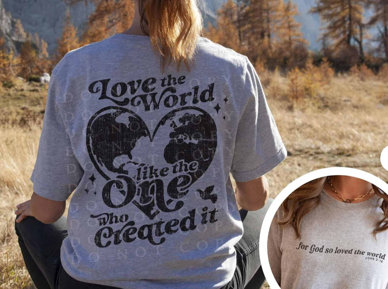 Love the world (Multiple Font Colors)- Front & Back