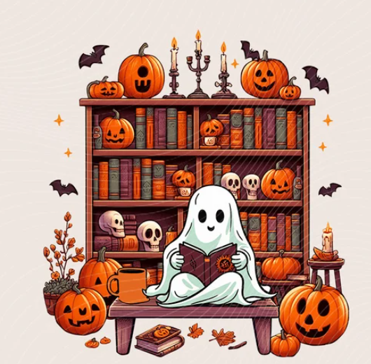 Ghost Pumpkin Bookworm