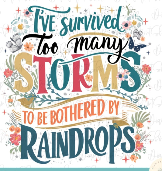 I survived too many storms to be bothered by raindrops