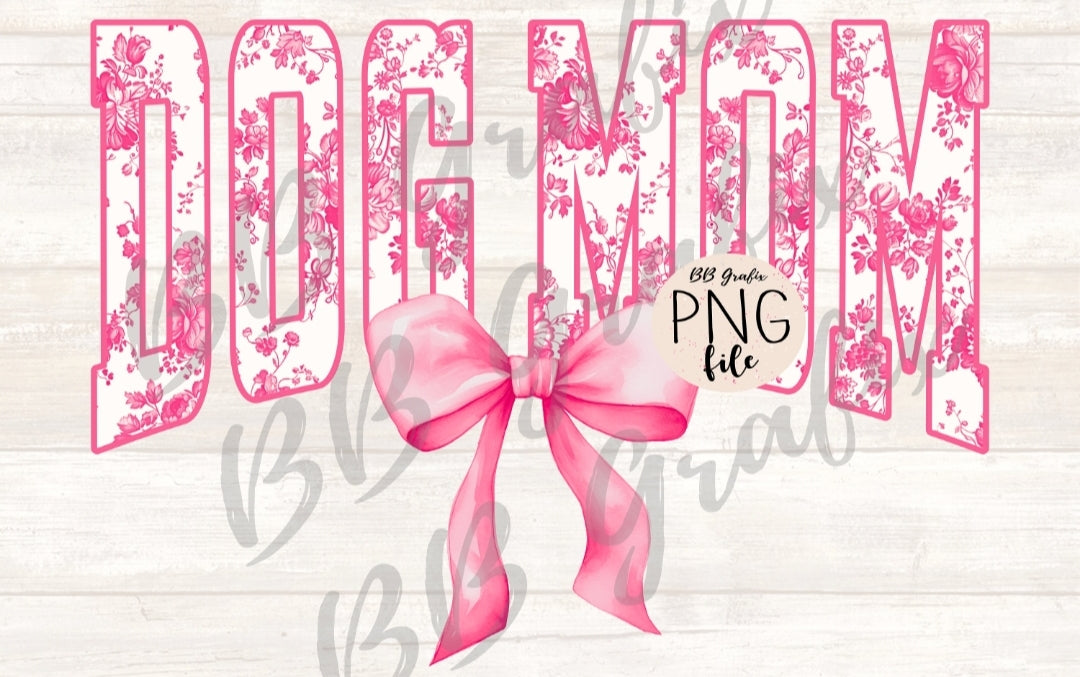 Dog Mom pink bow