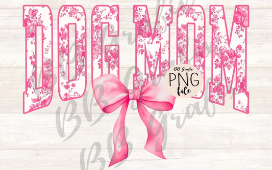 Dog Mom pink bow