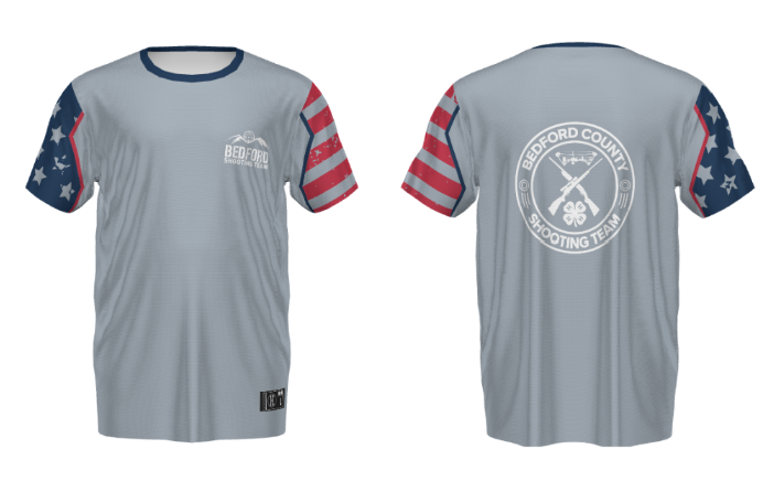 Bedford County Shooting Team front and Back (Red, Silver & Navy)