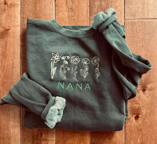 Birth Month Flower Embroidery