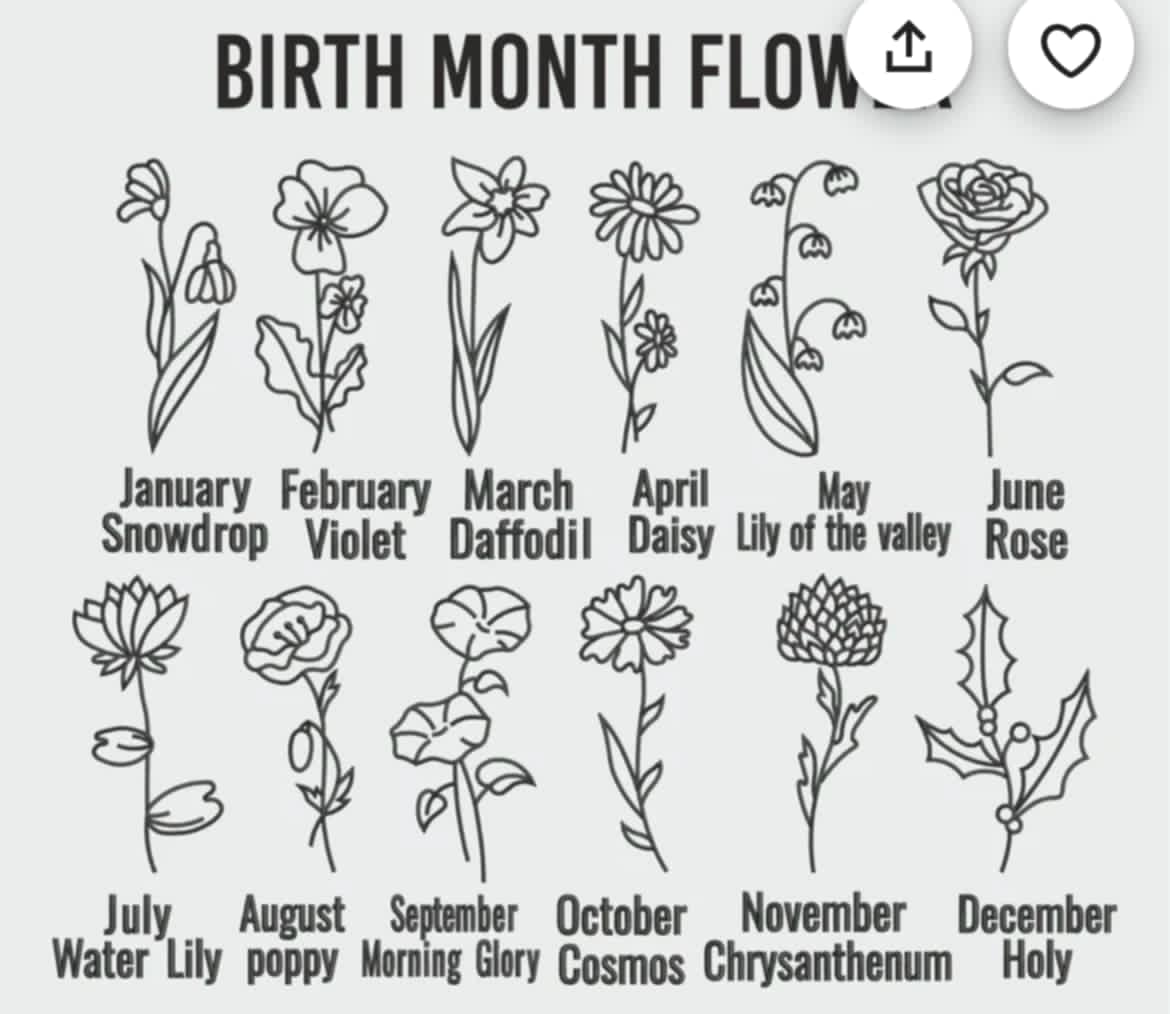Birth Month Flower Embroidery