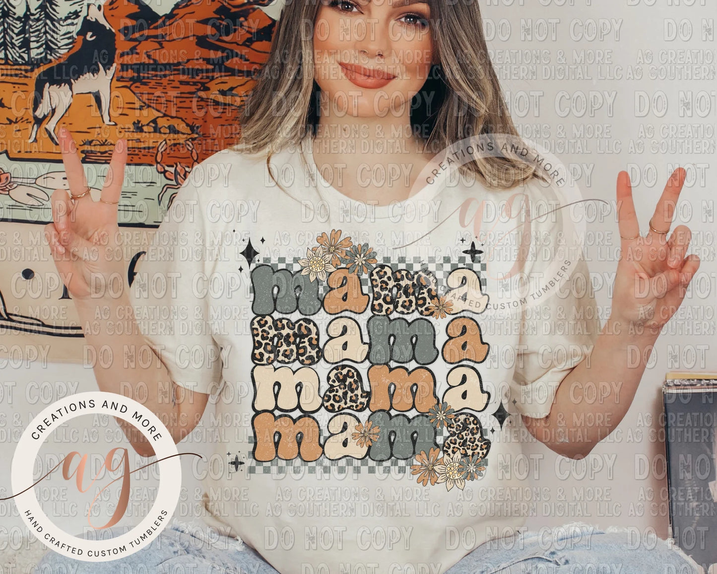 Mama retro flower
