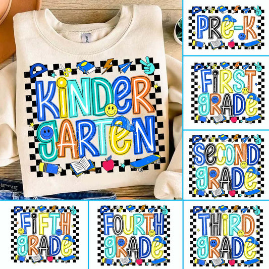 Checkered Boys Back To School Adult