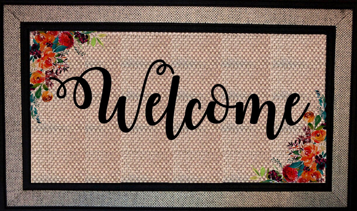 Welcome Flower Door Mat