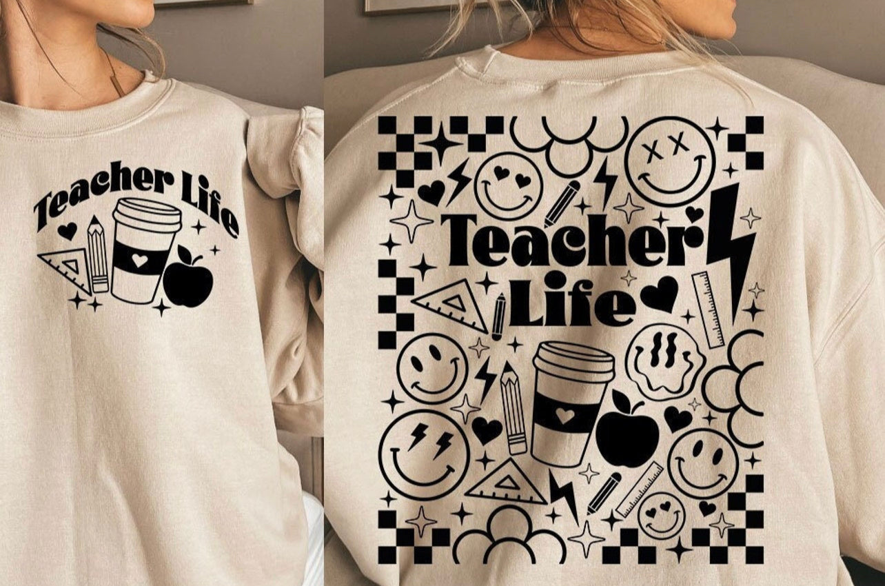 Retro teacher life front and back