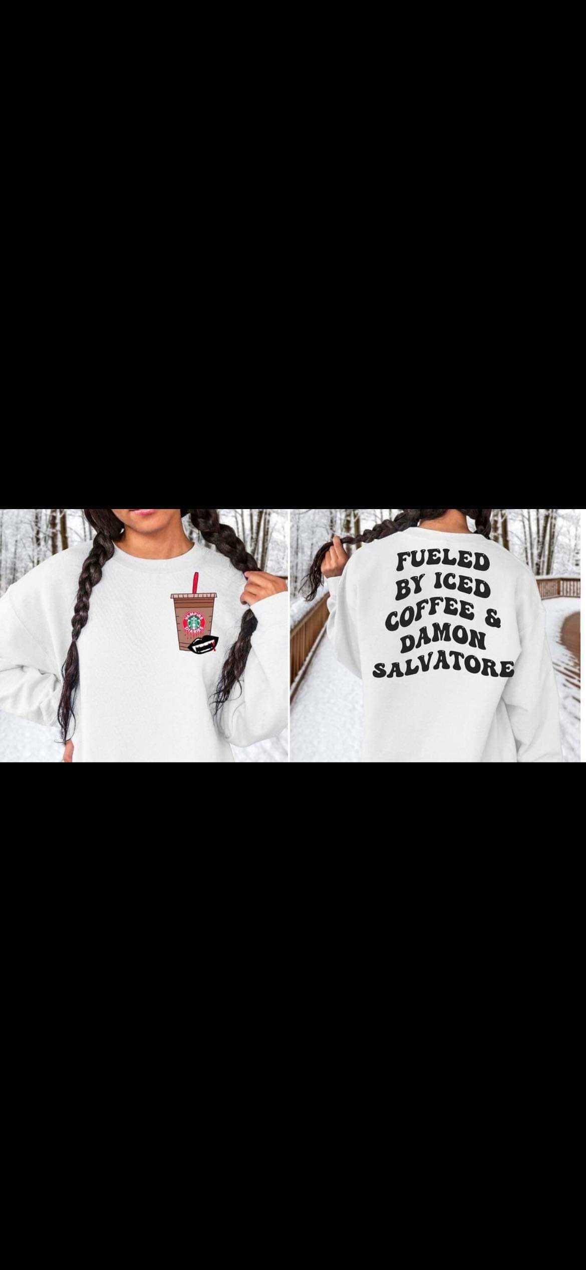 Coffee and Damon front and back