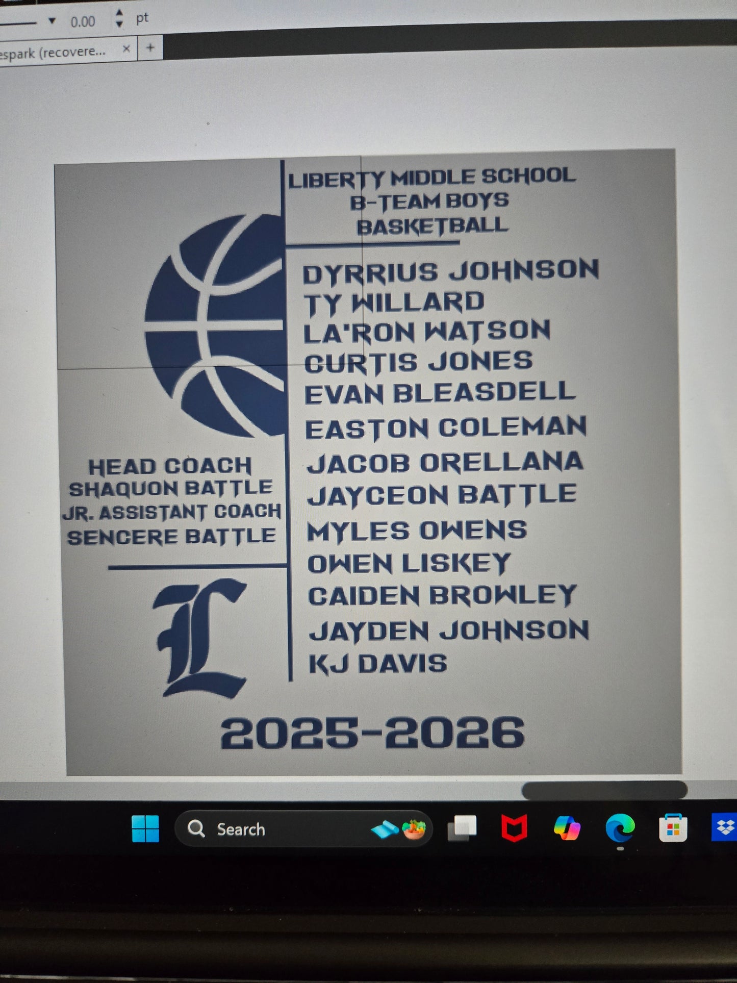 Liberty Pride Basketball Bteam boys