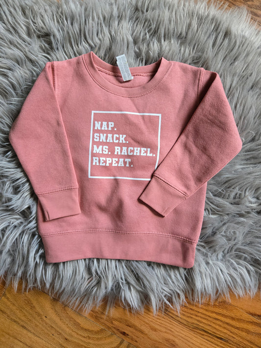 Nap, snack, Ms. Rachel repeat