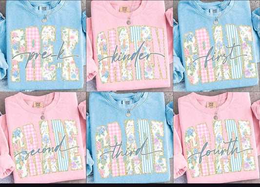 Grade level Retro striped floral adult