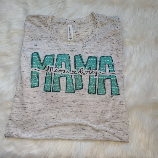 Adult Teal Alpha Letter Sublimation Customizable