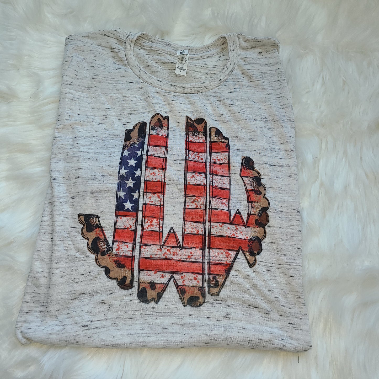 Adult Leopard/Flag Monogram